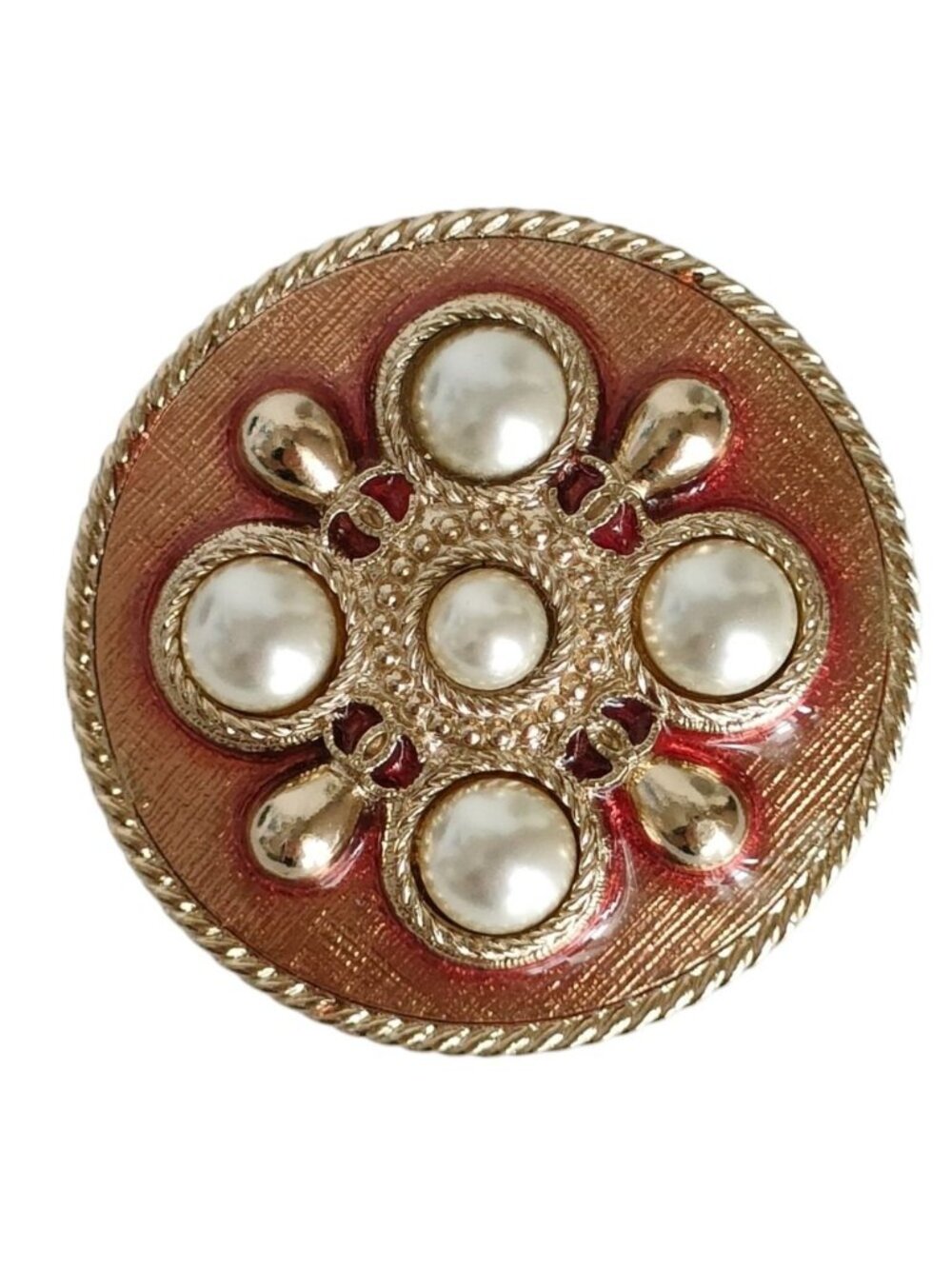 Chanel Pearl Motif Pin Brooch Gold